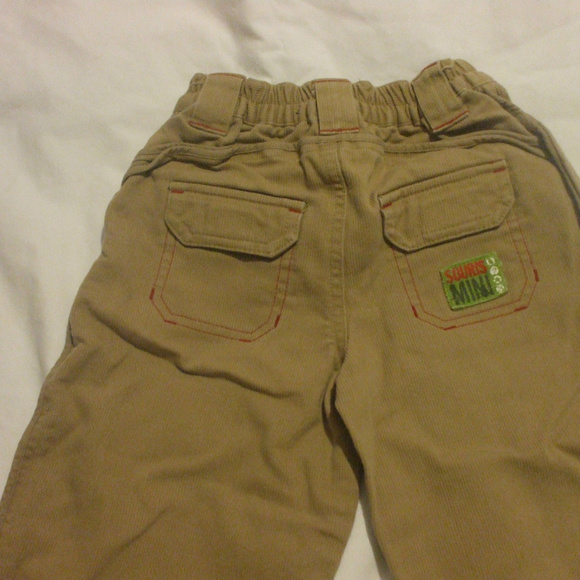 Brown Corduroy Pants With Red Detailing 100% Cotto - Picture 3 of 5